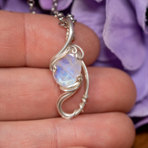 Facetted Rainbow Moonstone Wrap #1