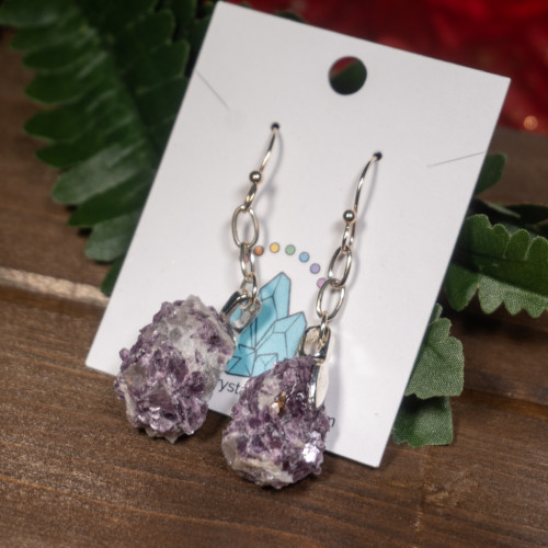 Dangling Lepidolite Earrings