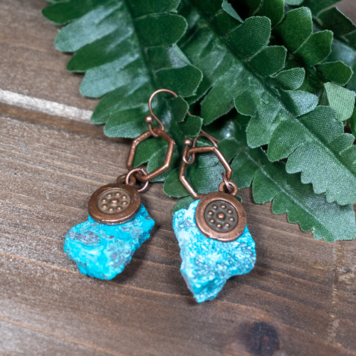 Shattuckite Dangling Earrings