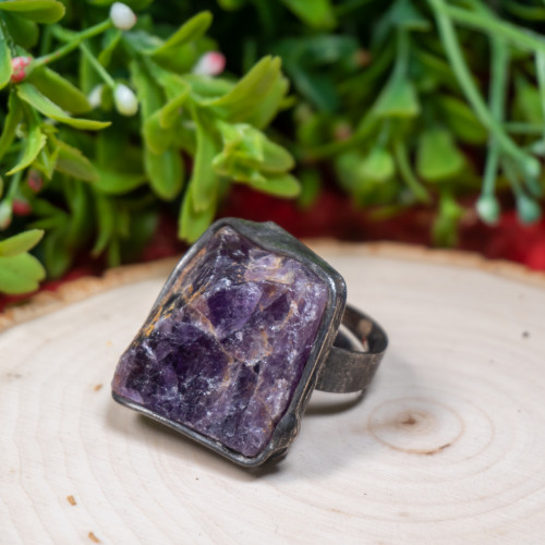 Raw Rwanda Amethyst Ring #2
