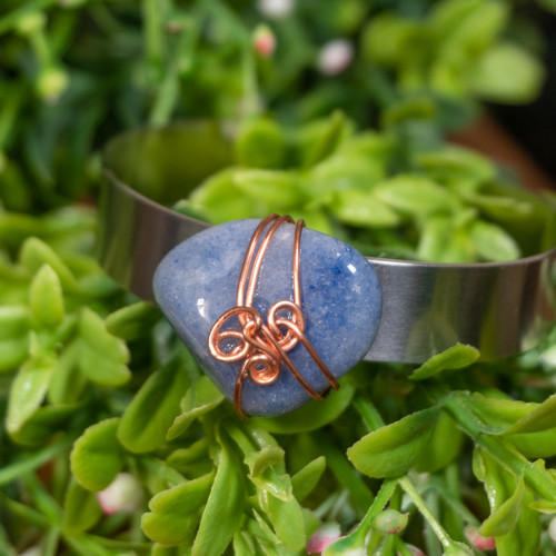 Tumbled Blue Aventurine Cuff Bracelet