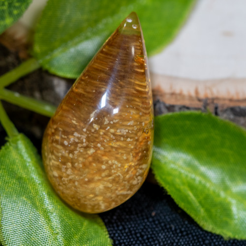 Amber Amulet With Insect #11