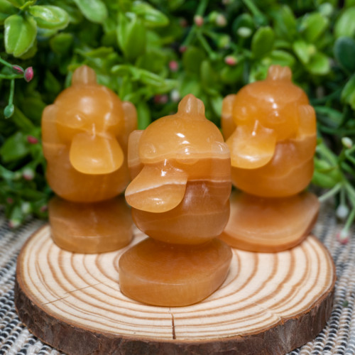 Orange Calcite "Psychic Duck Pocket Monster"