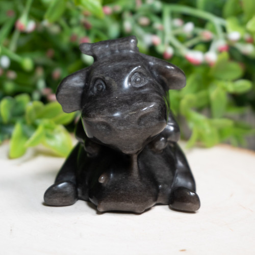 Silver Sheen Obsidian Cow