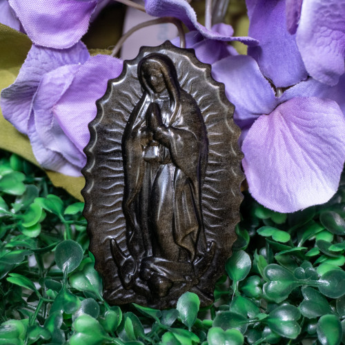 Golden Sheen Obsidian Mother Mary