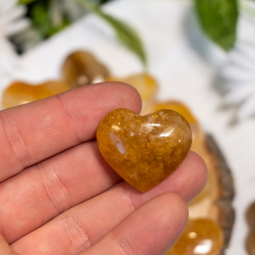 Small Golden Healer Quartz Heart
