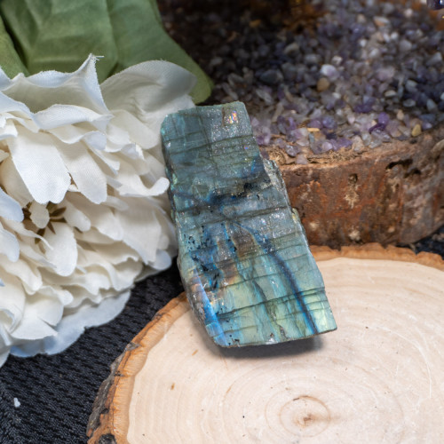 Palm Sized Half-Polished Labradorite #18