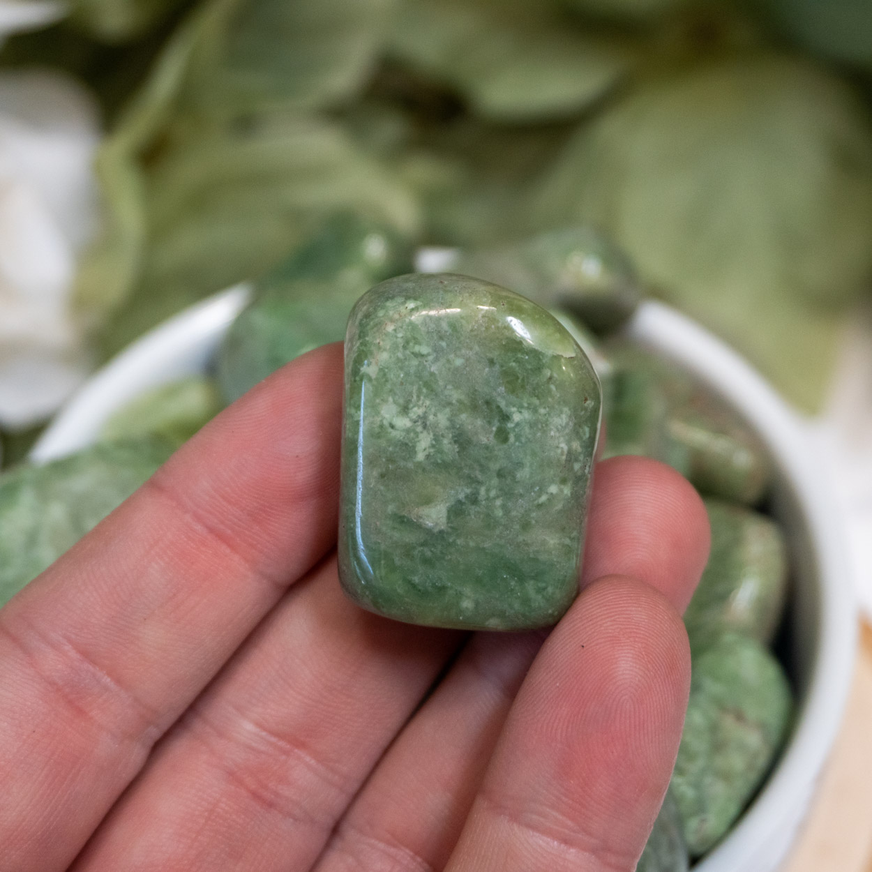 Green Garnet Slab - Polished Stone