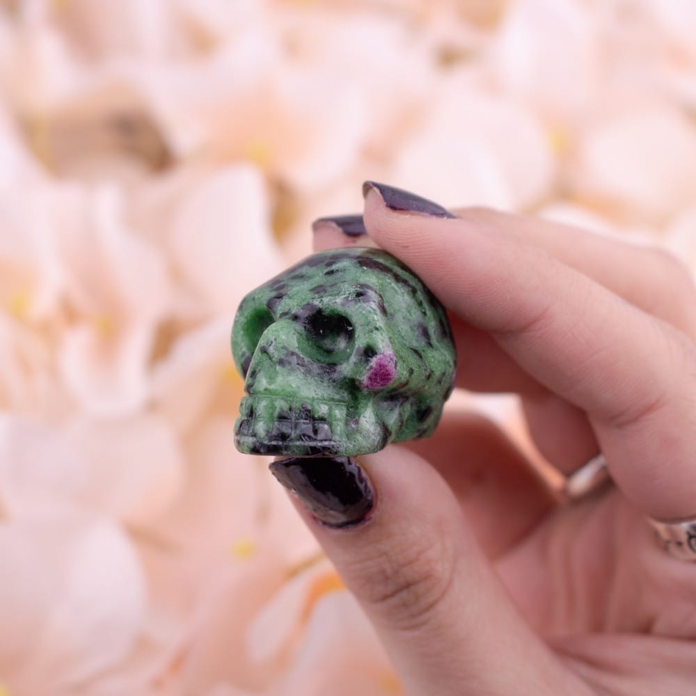 Ruby Zoisite Skull