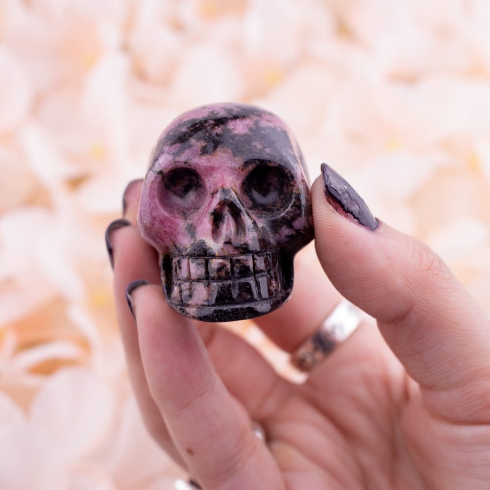 Rhodonite Skull