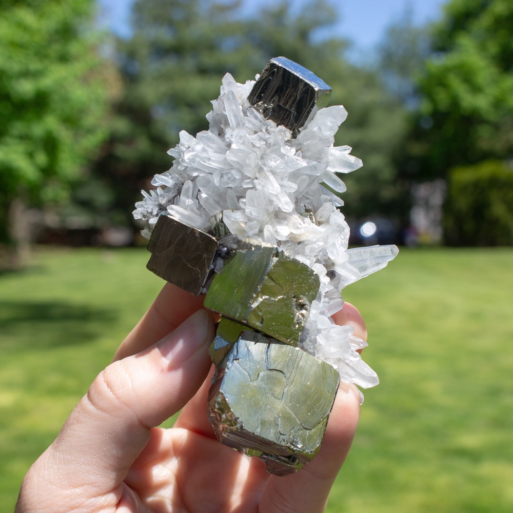 Peruvian Quartz and Pyrite Cube Cluster