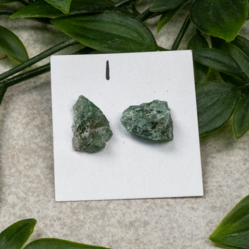 Raw Green Tanzurine Stud Earrings #1
