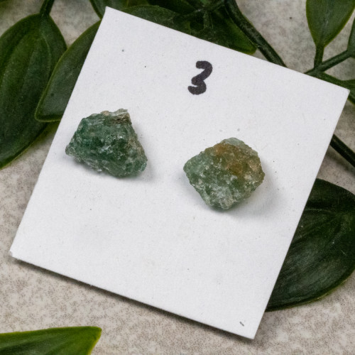 Raw Green Tanzurine Stud Earrings #3