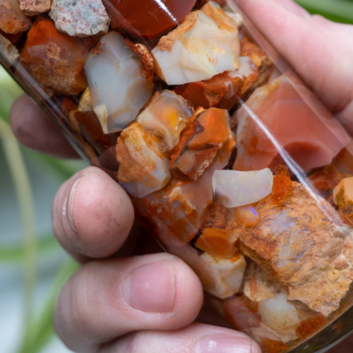 Raw Opal in Water Jar #2