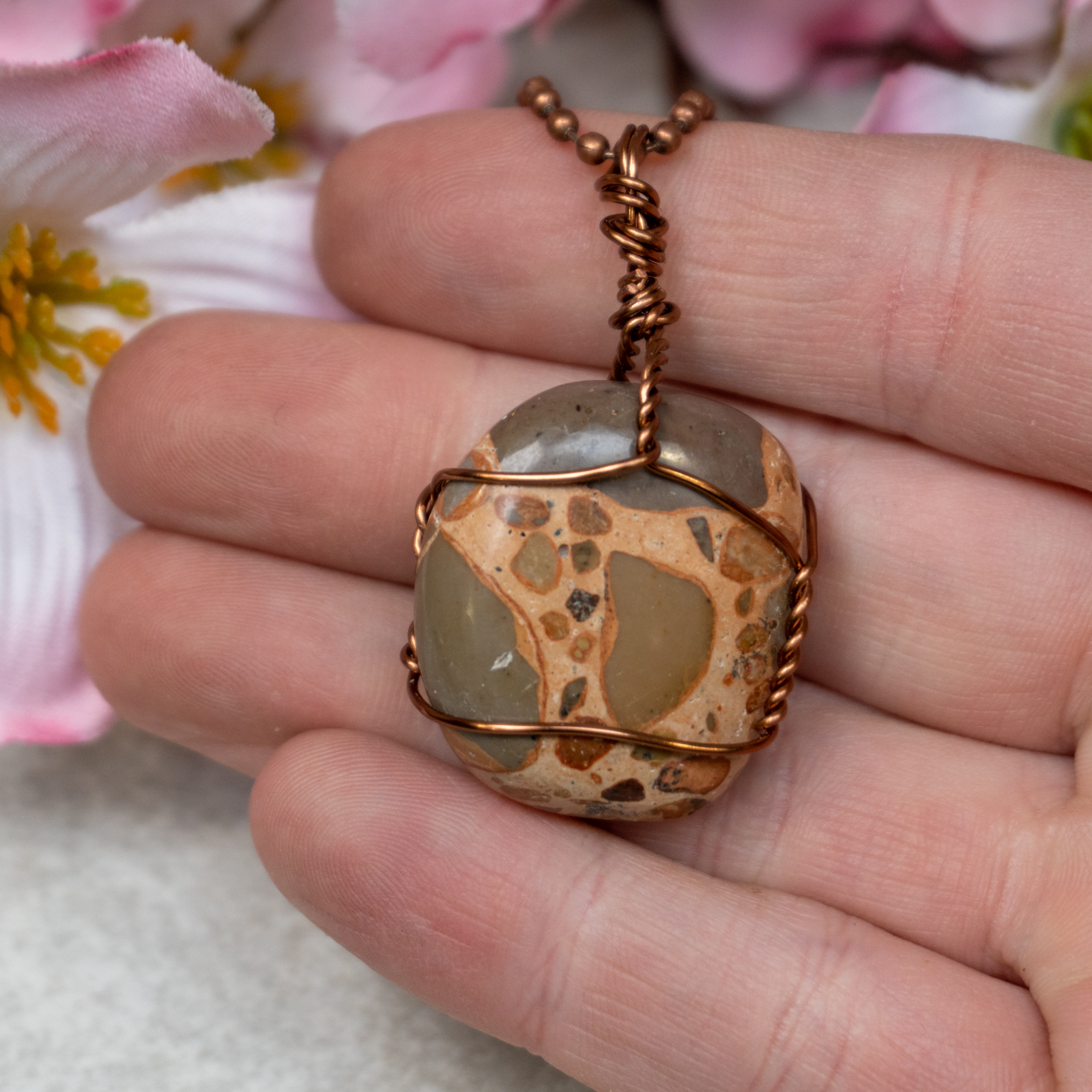 Rhyolite Polished Bronze Necklace The Crystal Council