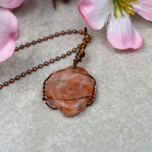 Sunstone Polished Bronze Necklace