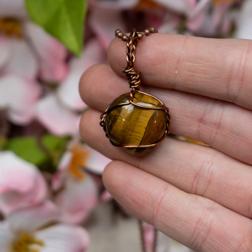 Tiger Eye Polished Bronze Necklace