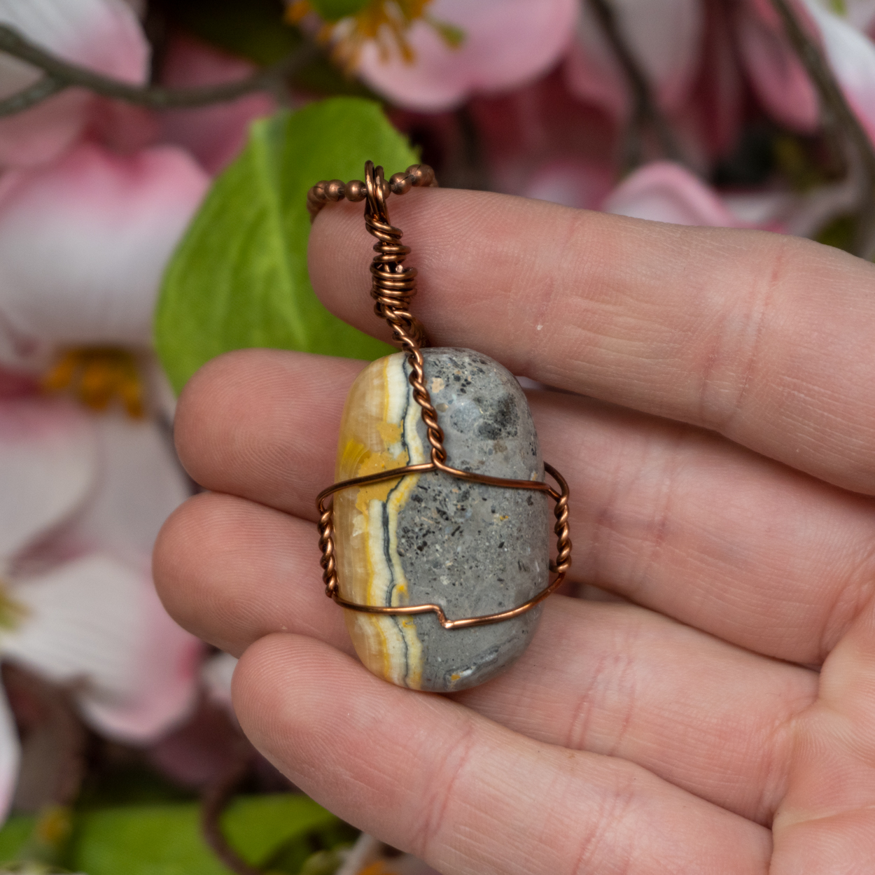 Bumblebee Jasper Bronze Necklace The Crystal Council