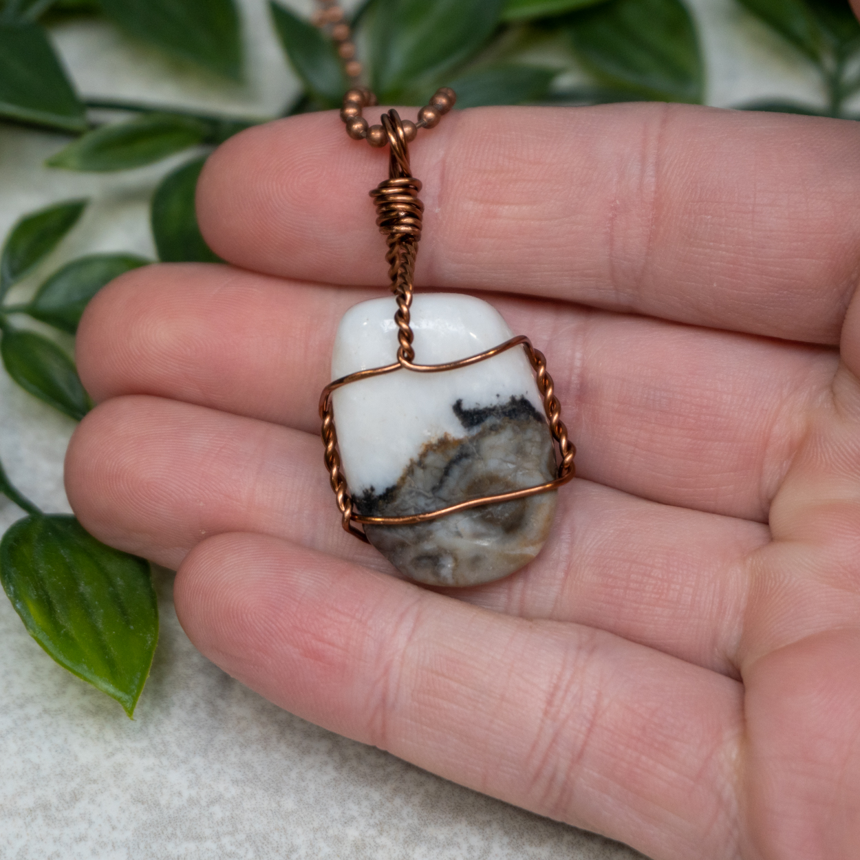 Zebra Jasper Polished Bronze Necklace The Crystal Council