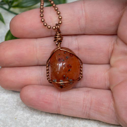 Carnelian Polished Bronze Necklace The Crystal Council