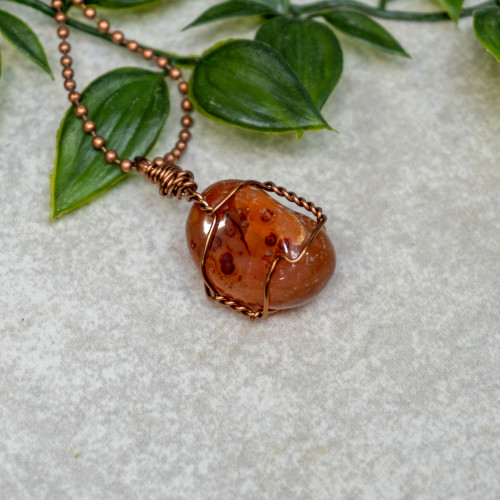 Carnelian Polished Bronze Necklace The Crystal Council
