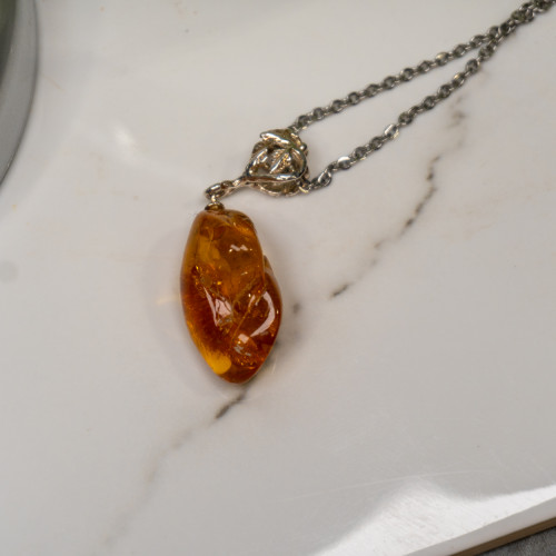 Amber Pendant Necklace #5