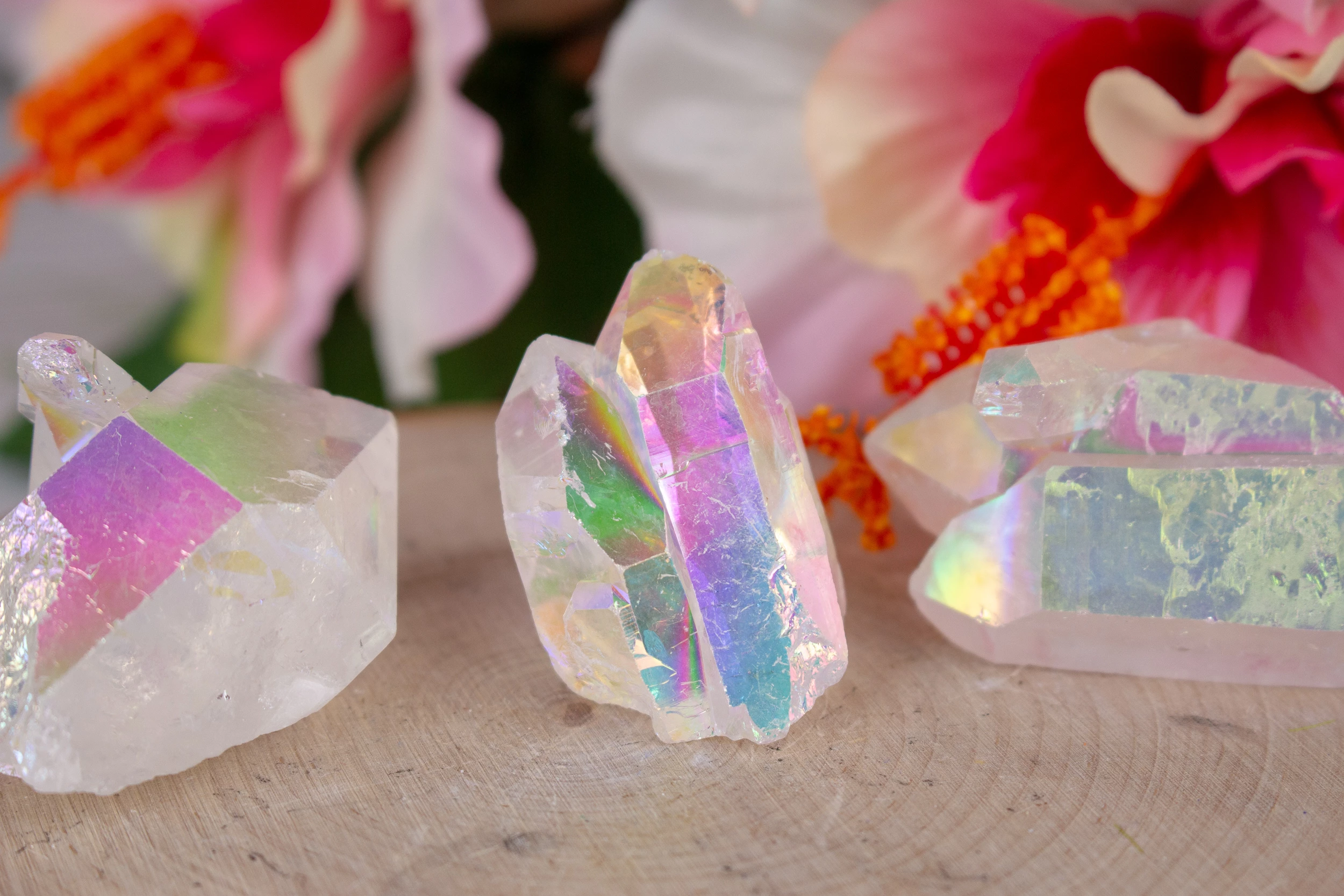 Natural Angel Aura Quartz Crystal Beaded Bracelet Clear Stone Stretch  Bracelet | eBay
