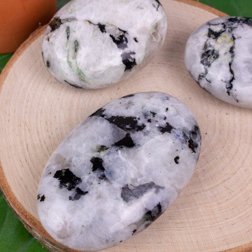 Rainbow Moonstone with Black Tourmaline Palmstone