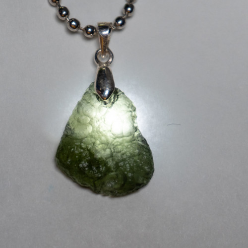 A+ Moldavite Necklace in Sterling Silver #8