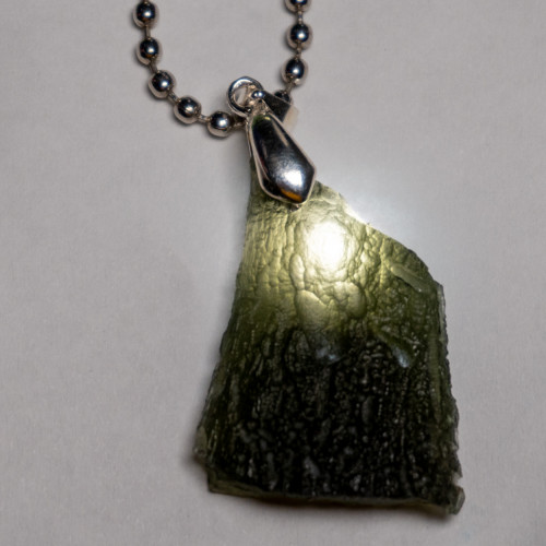 A+ Moldavite Necklace in Sterling Silver #5