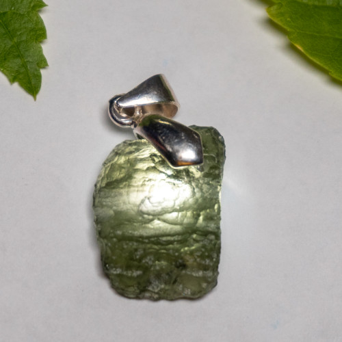 A+ Moldavite Necklace in Sterling Silver #2