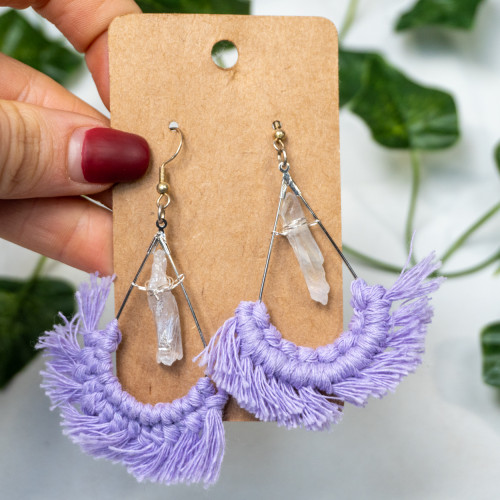 Aura Quartz Purple Dangle Earring The Crystal Council