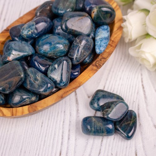 Tumbled Blue Apatite