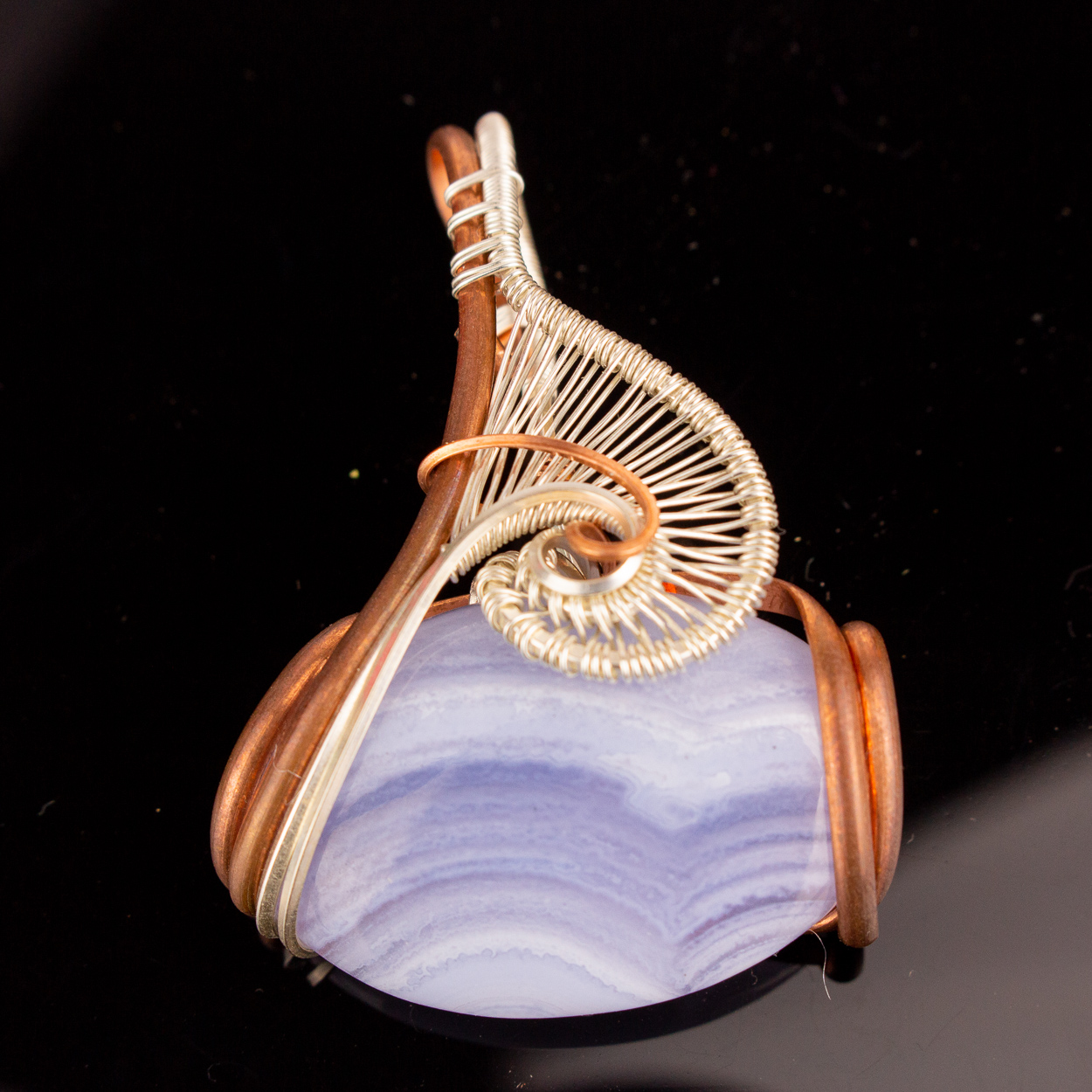 Blue Lace Agate Oval Wrap