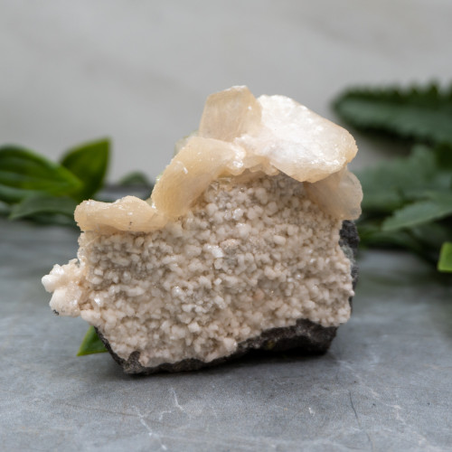 Green Apophyllite with Scolecite on Stilbite #2