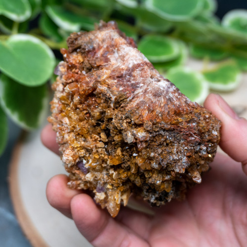 Large Creedite with Purple Fluorite