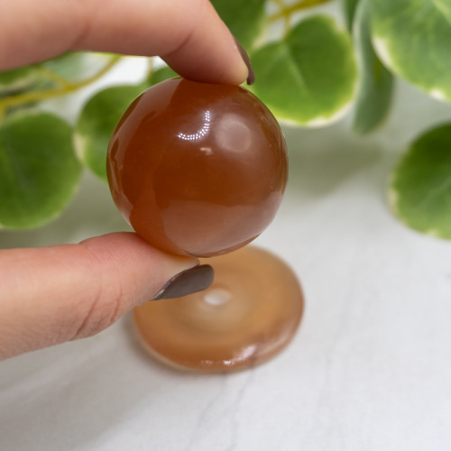 Honey Caclite Sphere & Stand Random