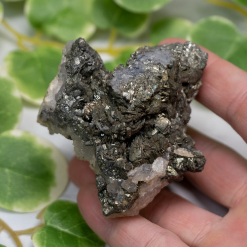Marcasite with Pyrite on Quartz #7