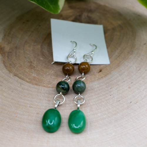 Green Aventurine and Jasper Earring #1
