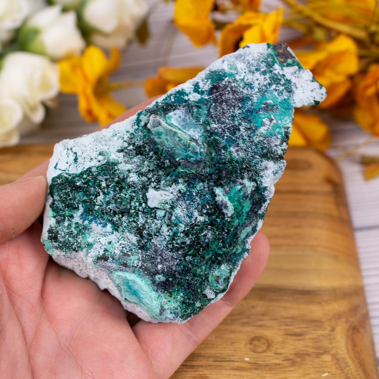Crystallized Malachite on Chrysocolla #5 - The Crystal Council