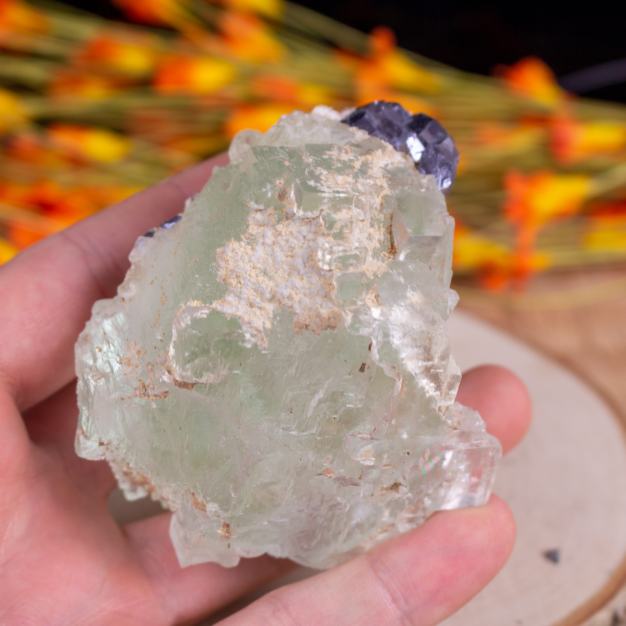 Green Fluorite with Sphalerite