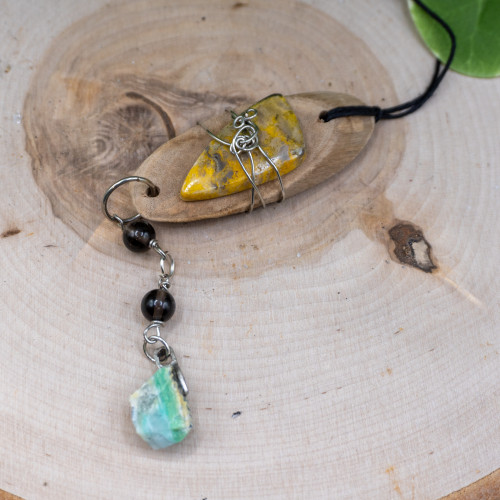 Bumblebee Jasper Wooden Charm