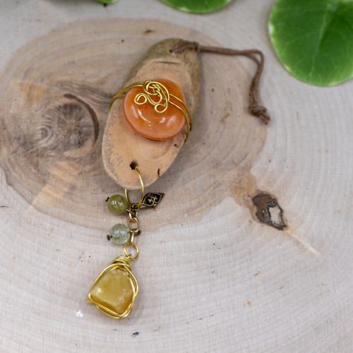 Carnelian Wooden Charm