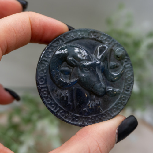 Aries Labradorite Zodiac Coin #1