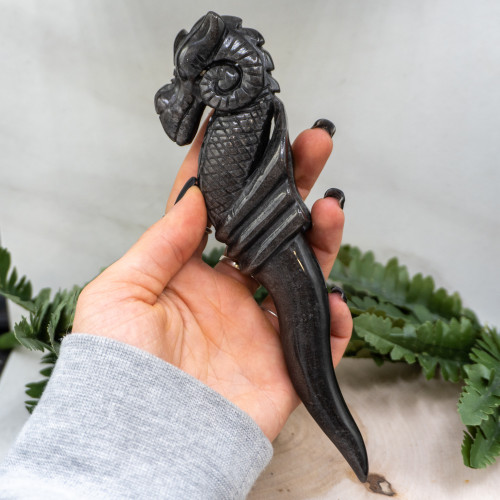 Golden Sheen Obsidian Dragon Idol