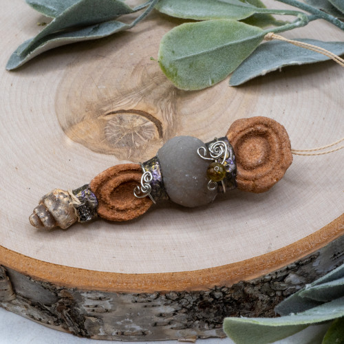 Truffle Chalcedony and Stromatolie Hanging Charm