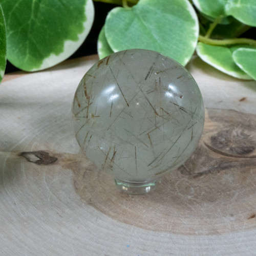 Rutile in Quartz Sphere #6