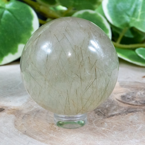 Rutile in Quartz Sphere #1