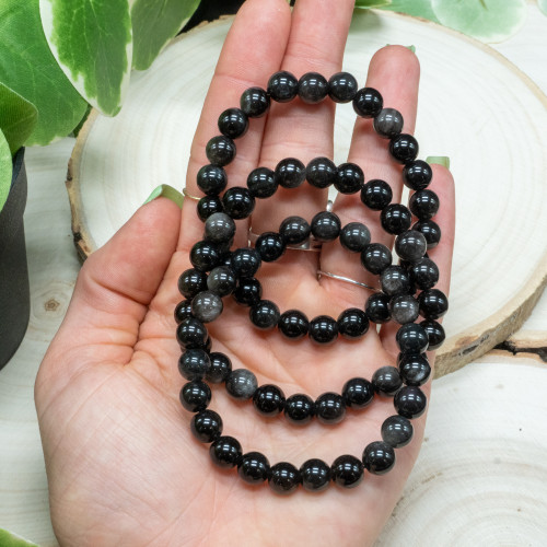 Silver Sheen Obsidian Bracelet