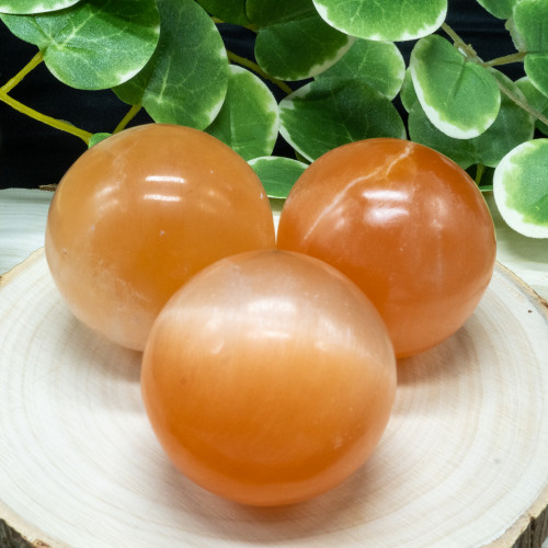 Orange Selenite Sphere Random